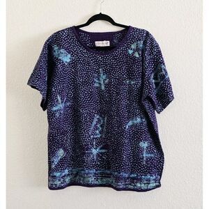 Nnamdi lbenagu Spirit of Courage Top Size M African Batik Top Boxy Art To Wear